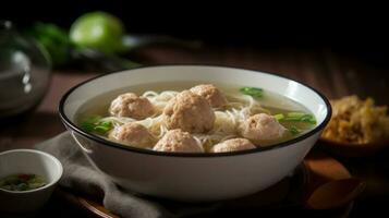 ai generiert lecker Tofu Soba Nudeln von Asien foto