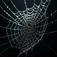 ai generiert Spinne Netz isoliert im schwarz Hintergrund ai generativ foto