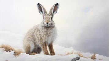 ai generiert Schneeschuh Hase natura Tier Hintergrund Hintergrund foto