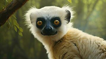 ai generiert verreauxs Sifaka natura Tier Hintergrund Hintergrund foto