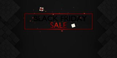 Black Friday-Banner-Shop-Verkauf mit Geschenken und Luftballons 3D-Darstellung foto