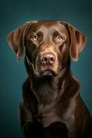 ai generiert Porträt von süß Labrador Retriever, Hintergrund Design foto