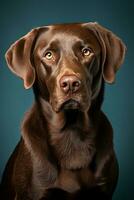 ai generiert Porträt von süß Labrador Retriever, Hintergrund Design foto