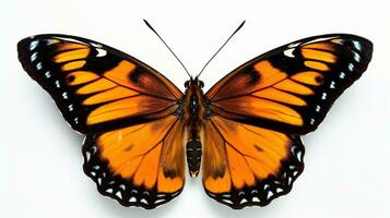ai generiert schön Schmetterling isoliert auf das Weiß Hintergrund foto