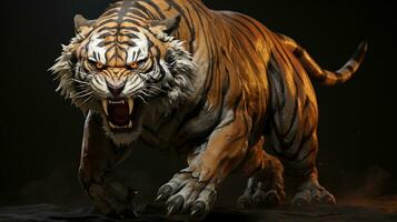 ai generiert heftig Tiger Hintergrund foto