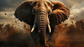 ai generiert tolle Elefant Hintergrund foto
