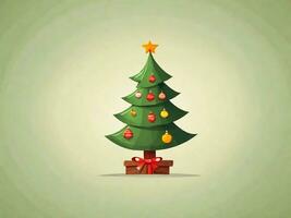 ai generiert Illustration kreativ von Weihnachten Baum Star und Geschenk Box foto