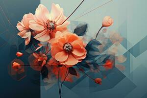 ai generiert Natur Schönheit Kunst romantisch Blumen blühen dekorativ retro Strauß Garten Rose foto
