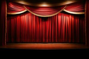 ai generiert Vorhang Show Stoff Unterhaltung Kino Oper Präsentation Hintergrund Veranstaltung Hintergrund foto