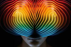 ai generiert Frau abstrakt weiblich Kreativität Bewusstsein hell Kopf Gehirn Gesicht Phantasie foto