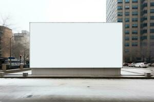 ai generiert städtisch spotten Poster Straße leeren Plakatwand Raum Marketing Stadt kommerziell Hintergrund foto