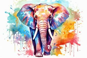 ai generiert Afrika Gemälde Natur Aquarell skizzieren Tierwelt Safari Hintergrund Tier Design Kunst foto