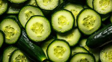 ai generiert Diät gesund Essen Gemüse Hintergrund Vegetarier Gurke frisch Frische reif foto