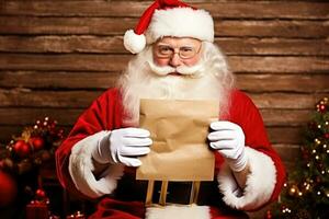 ai generiert Vorabend Mann fröhlich Weihnachten Dezember claus rot Winter heiter Santa Santa Bart foto