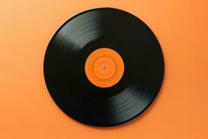ai generiert Etikette Jahrgang Album Vinyl Rabatt abspielen schwarz Disko Platte Klang alt retro Aufzeichnung Musical foto