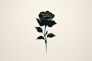 ai generiert Rose Zeichnung Schönheit Symbol Element Kunst Blumen- dekorativ Liebe Pflanze schwarz Hintergrund foto