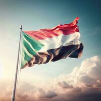 ai generiert ein Aquarell Clip Art von Sudan Flagge foto