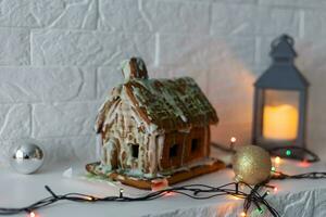 Weihnachten hausgemachte Lebkuchen Haus Keks foto