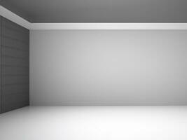 leeren hell Weiß Zimmer mit Licht und Schatten ai generativ foto