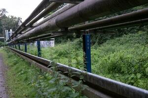 Kofferraum Linie Rohre Industrie Gas und Öl foto