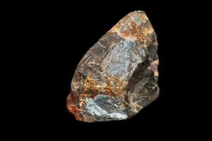 Makro Stein Mineral Jaspis auf schwarz Hintergrund foto