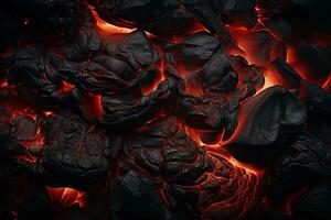 ai generiert Hintergrund - - heiß abgekühlt vulkanisch Lava foto
