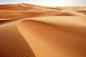 ai generiert rollen Orange Sand Dünen und Sand ripples.ai generiert. foto