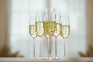 Brille von Champagner beim das Hochzeit Zeremonie foto