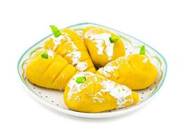 indisch Süss Essen Mango Mawa pedha oder peda foto