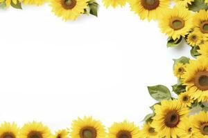 ai generiert Sonnenblume Hintergrund mit Kopieren Form. ai generiert foto