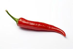 ai generiert ein rot Chili Pfeffer ist isoliert auf ein Weiß Hintergrund. ai generiert foto