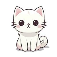 ai generiert süß kawaii Katze Clip Art Symbol Weiß Hintergrund. ai generiert foto