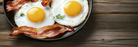 ai generiert gebraten Eier und Speck. ai generiert foto