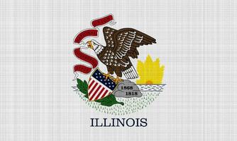 Flagge von Illinois Zustand USA auf ein texturiert Hintergrund. Konzept Collage. foto