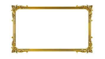 3d machen von dekorativ golden Jahrgang Rahmen, golden Barock Rahmen auf transparent Hintergrund. foto