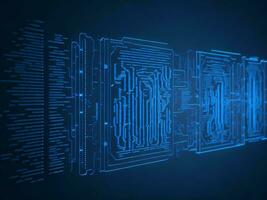 ai generiert Digital Cyberspace mit Partikel und Digital Daten Netzwerk Verbindungen. hoch Geschwindigkeit Verbindung und Daten Analyse Technologie Digital abstrakt Hintergrund Konzept. 3d Rendern foto