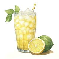 ai generiert Aquarell Jack Obst Sahne Limonade, japanisch Limonade. ai generiert foto