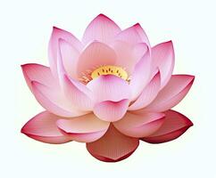 ai generiert Lotus Blume auf Weiß Hintergrund. ai generiert foto