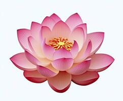 ai generiert Lotus Blume auf Weiß Hintergrund. ai generiert foto