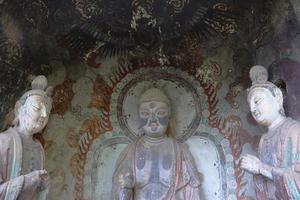 Maijishan-Höhlen-Tempel-Komplex in der Stadt Tianshui, Provinz Gansu, China. foto