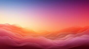 ai generiert Aussicht von warm Rosa Orange und lila Farbtöne mischen mit das Farben von das Sonnenuntergang Hintergrund foto
