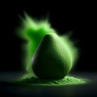 ai generiert Avocado Explosion von Grün Pulver foto