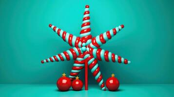 ai generiert ein Weihnachten Star gemacht aus von Süßigkeiten Stöcke, ai foto