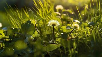 ai generiert das Grün Frühling Morgen. generativ ai foto