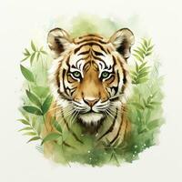 ai generiert Aquarell Tiger zum Kinder. ai generiert foto