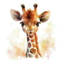 ai generiert Aquarell Baby Giraffe. ai generiert foto