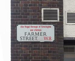 Farmer Straße Zeichen im London foto