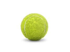 einzelner Tennisball lokalisiert auf weißem Hintergrund foto