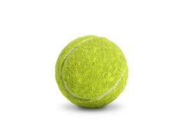 einzelner Tennisball lokalisiert auf weißem Hintergrund foto