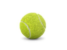 einzelner Tennisball lokalisiert auf weißem Hintergrund foto